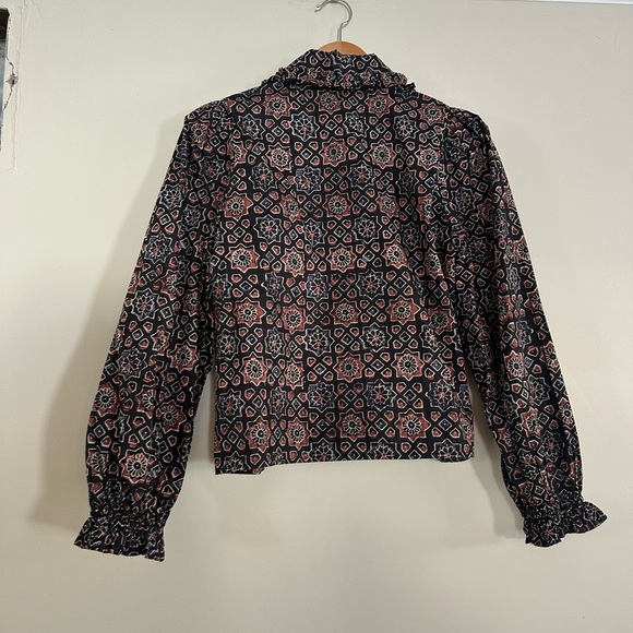 Walter Baker “Cameron” Mosaic Print Ruffle Blouse | Size S - Picture 3 of 8